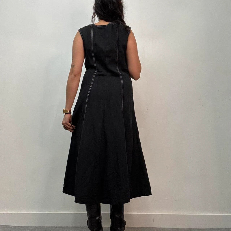 black grunge corset maxi dress