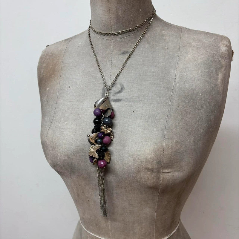 silver flower charm necklace