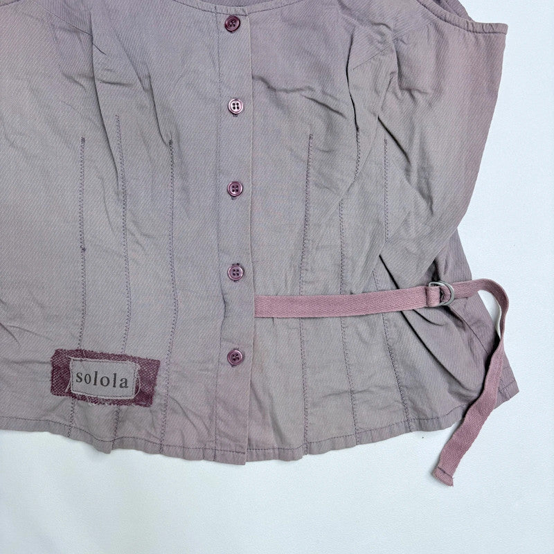 beige utility button vest