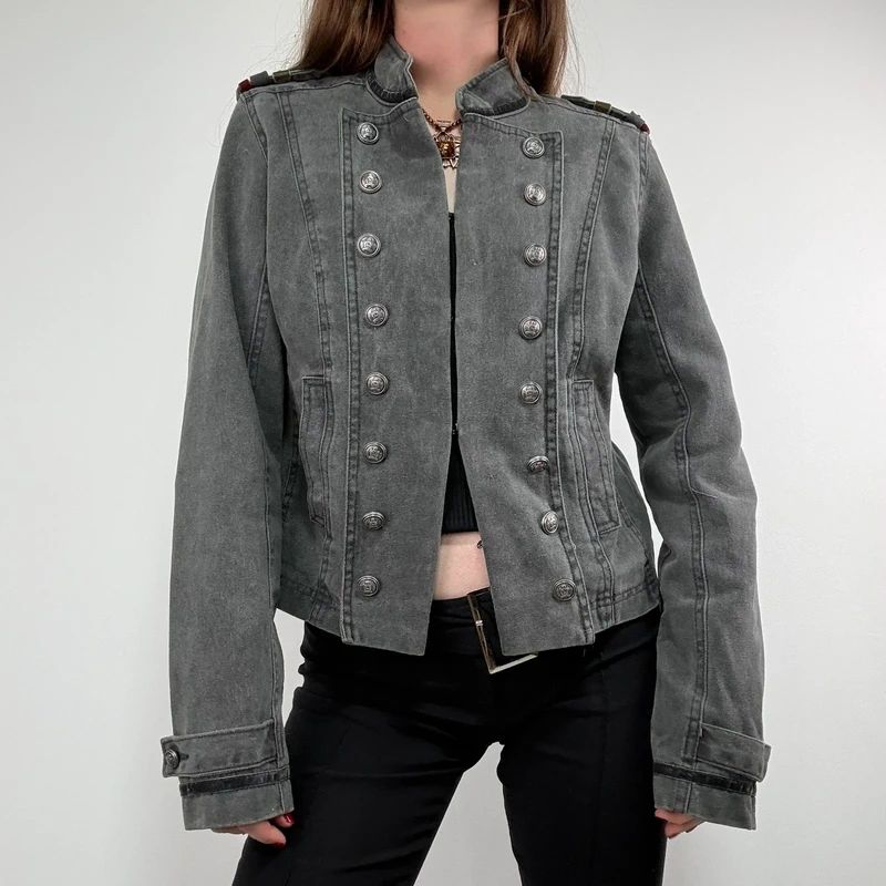 Khaki military napoleon military jacket