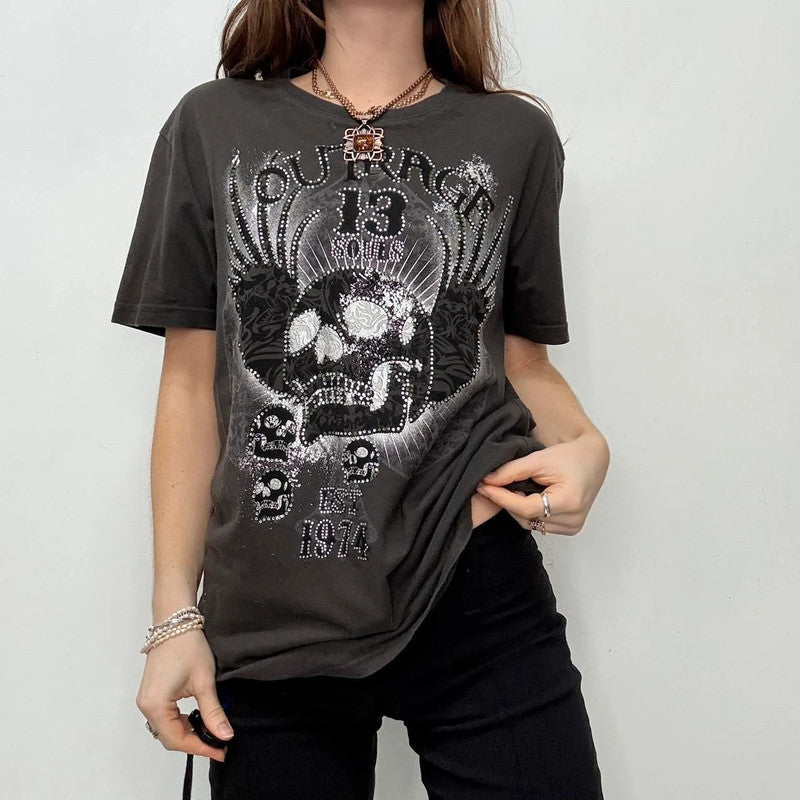 studded graphic grunge t-shirt
