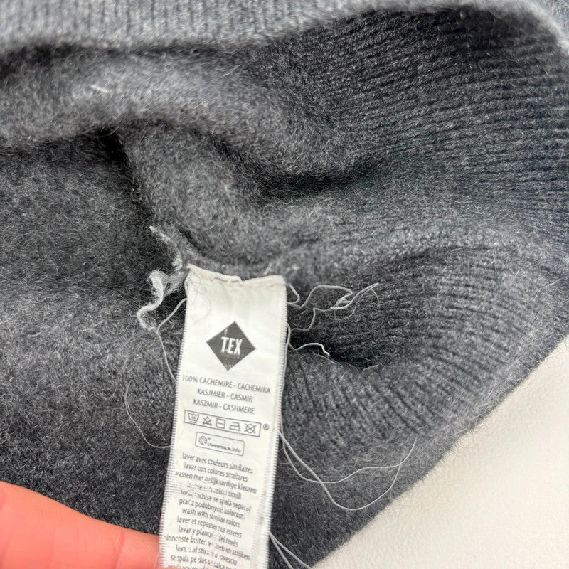 grey wool cropped fluffy cashmere jumper