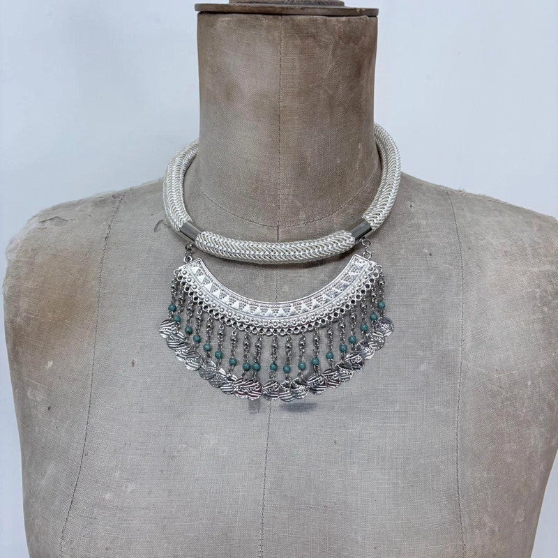 boho hanging charm necklace