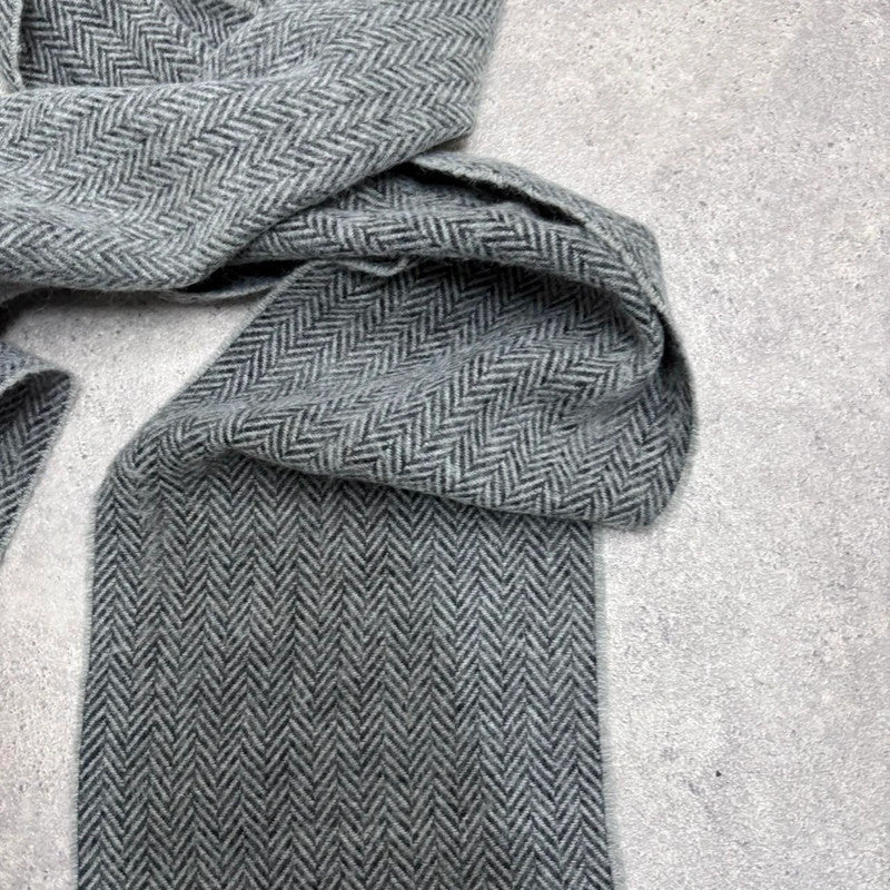 soft grey wool knit scarf