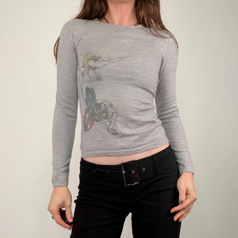 grey wool knit cashmere t-shirt