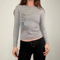 grey wool knit cashmere t-shirt