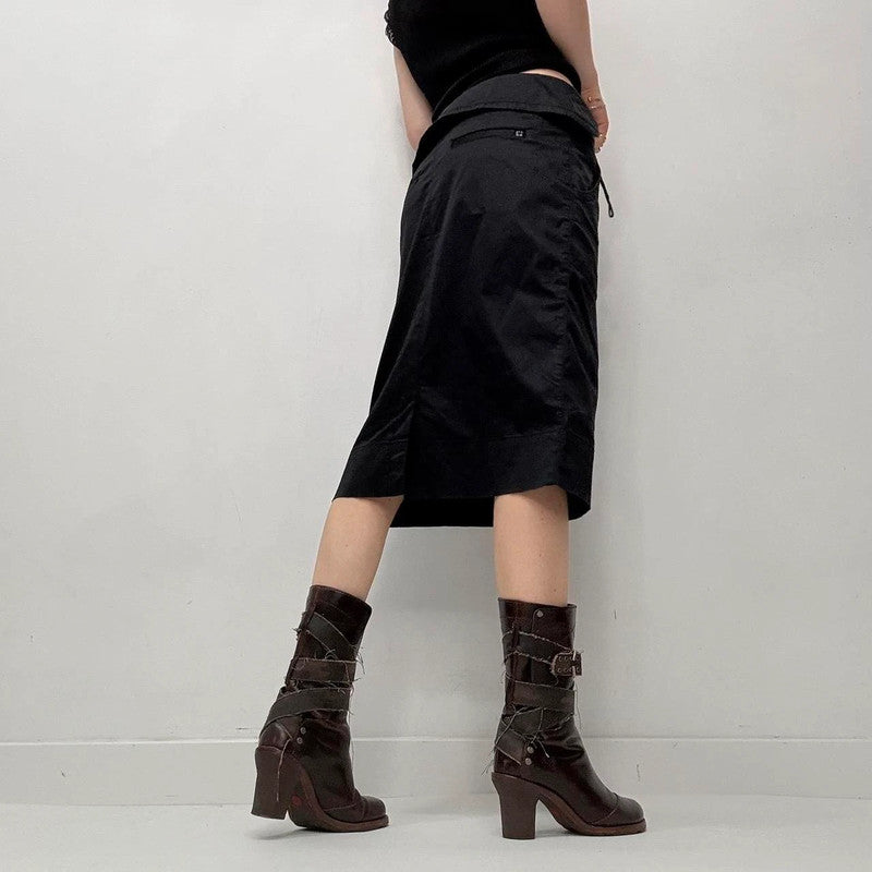 black cop copine fold over skirt