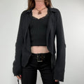 Black cop copine utility cardigan