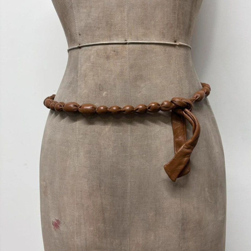boho bubble leather belt