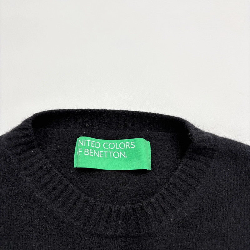 black wool knitted cropped jumper