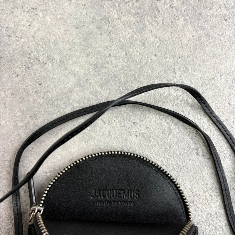 black Jacquemus Le Pitchou Round Coin Purse bag