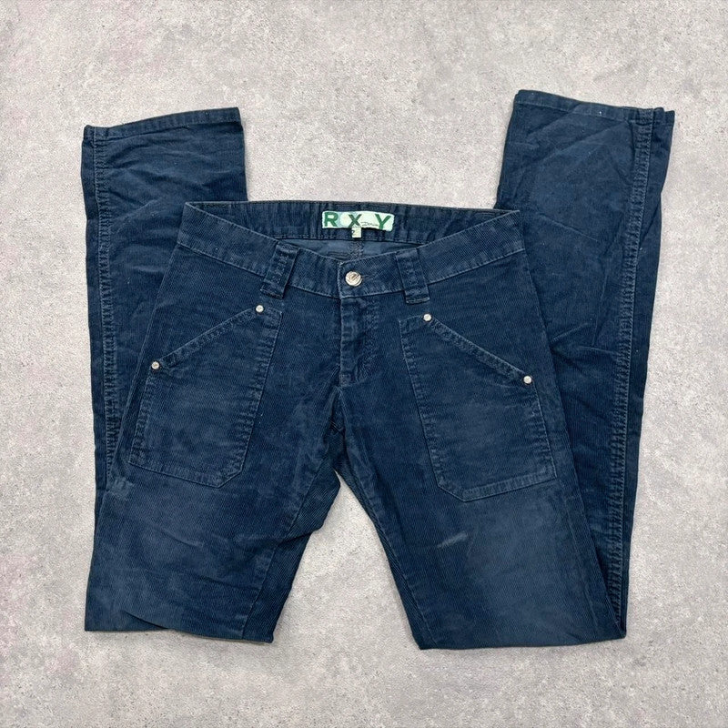 blue straight-leg cord jeans