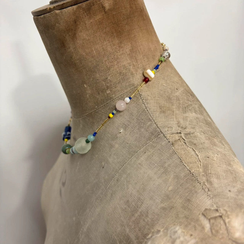 chunky beaded colourful necklace