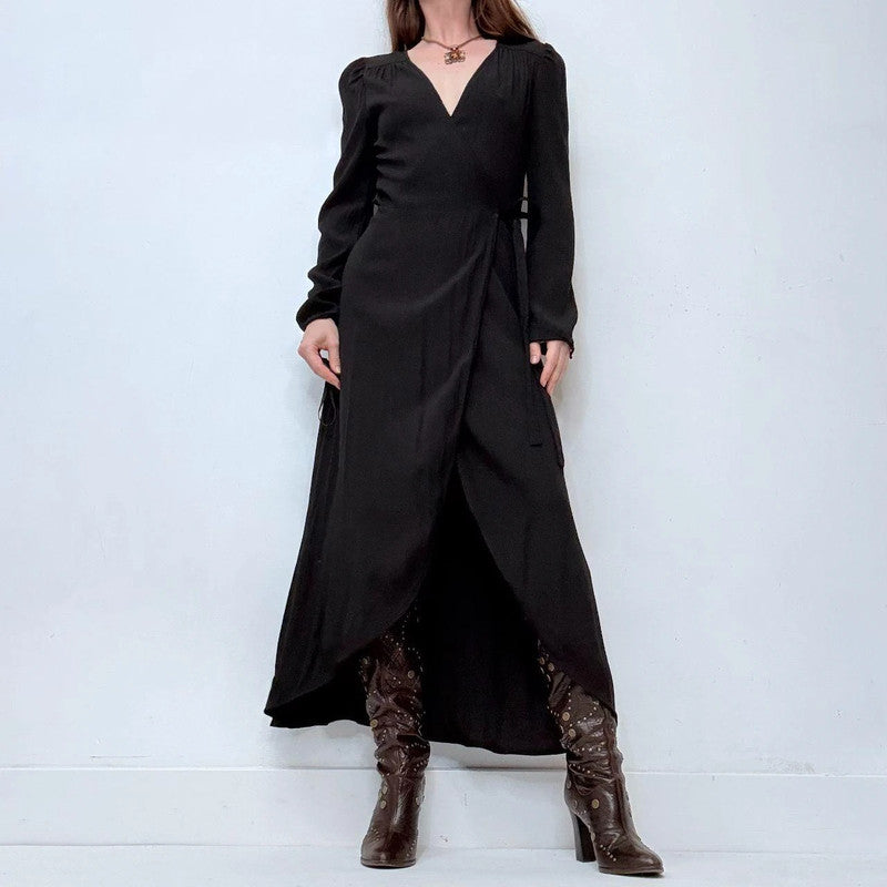 black &other stories wrap maxi dress