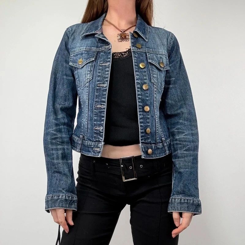 Distressed Cropped Denim Jacket