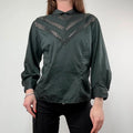 Black Lace puff antique Blouse
