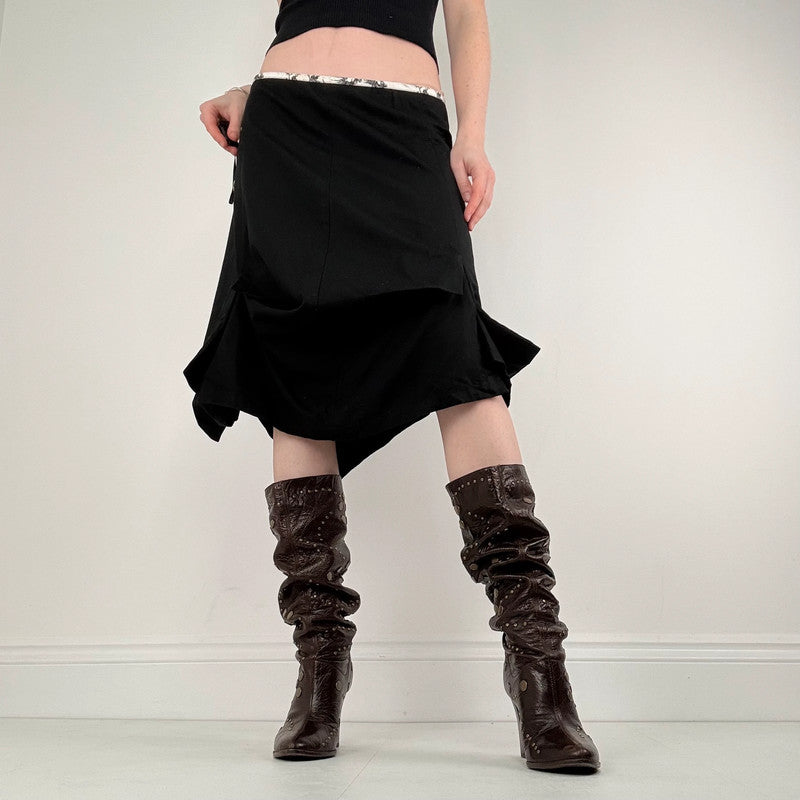 Cop Copine black pleated structured skirt