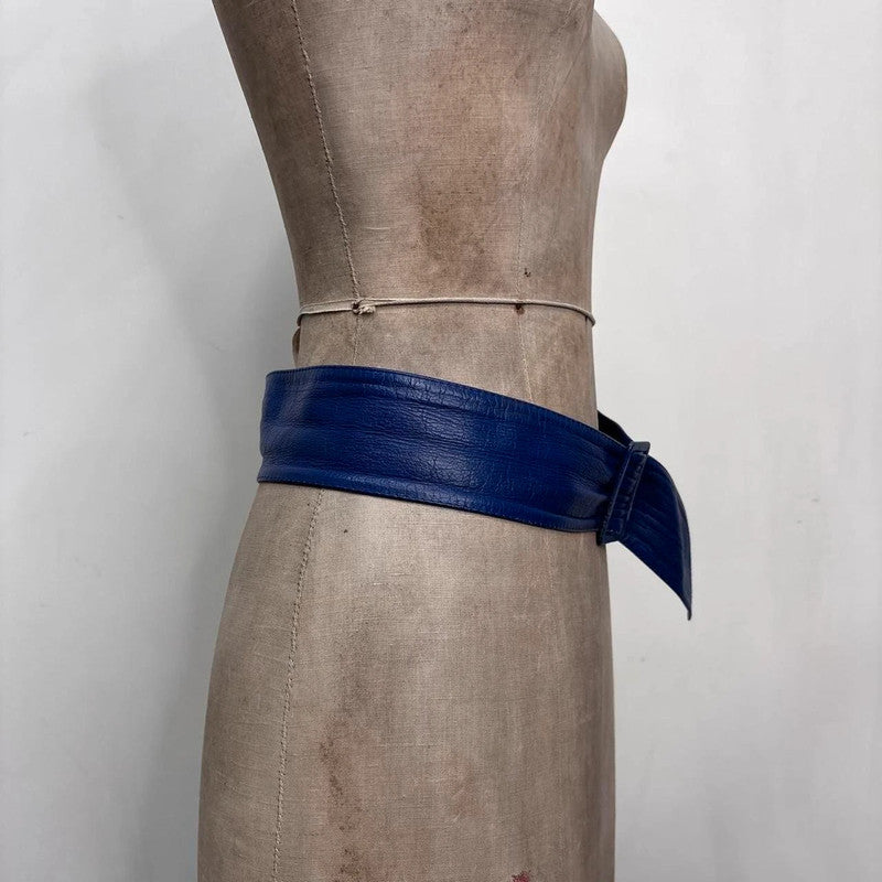 thick blue leather belt