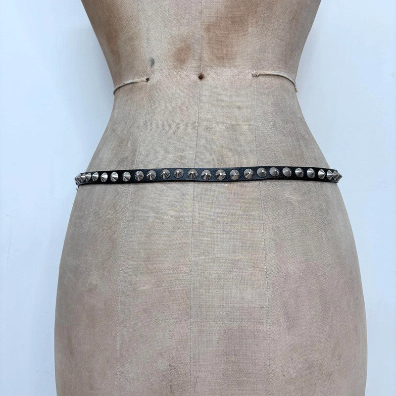 black studded punk chain belt