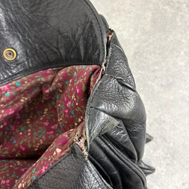 Dolce and Gabanna black leather Y2K handbag