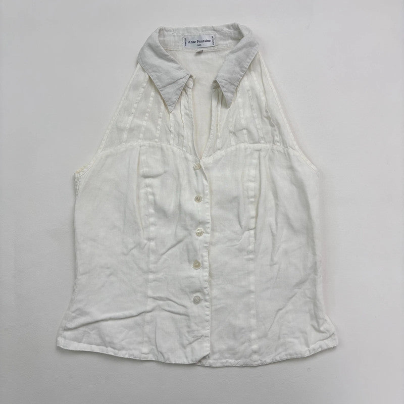 white linen Anne Fontaine vest