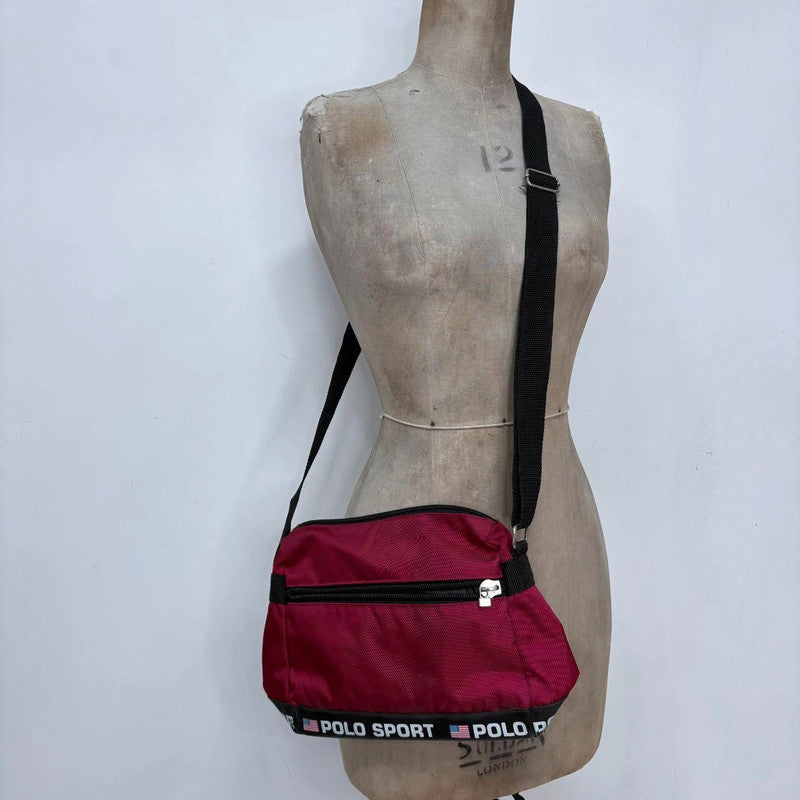 90s red Ralph Lauren polo sport bag