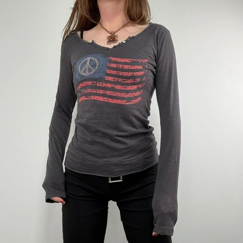 grey slouchy slash neck long sleeve t-shirt