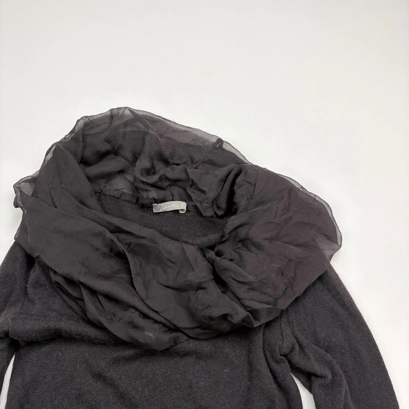 brown angora knitted off the shoulder jumper