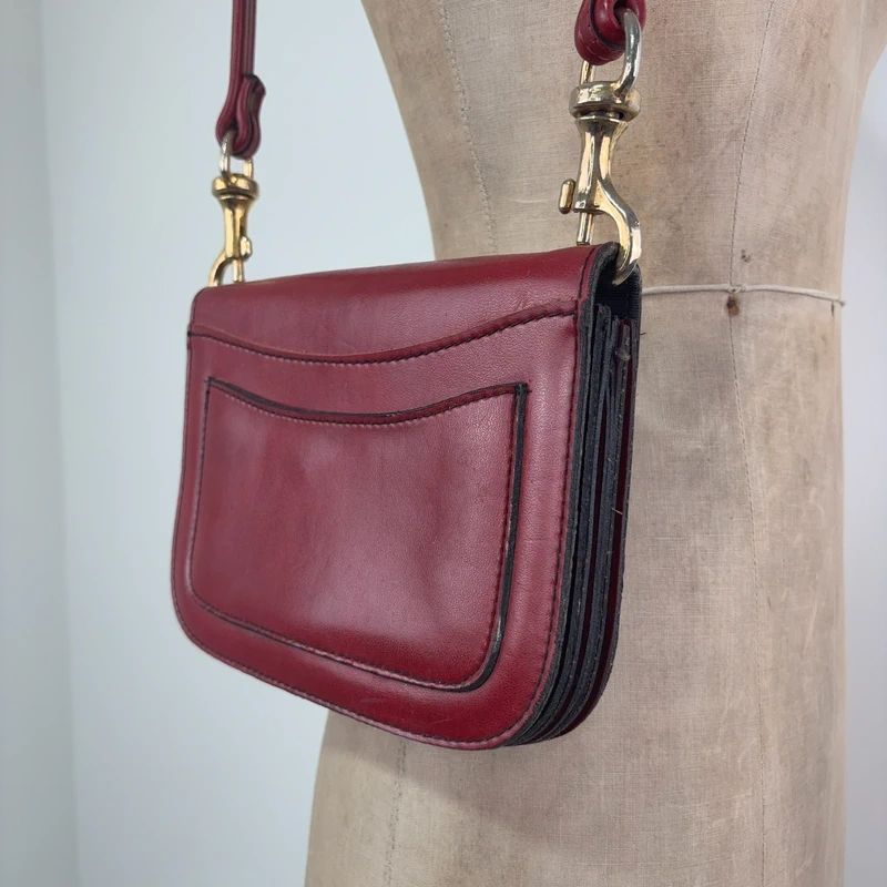 red leather shoulder bag