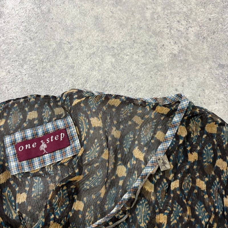 sheer polkadot silk blouse