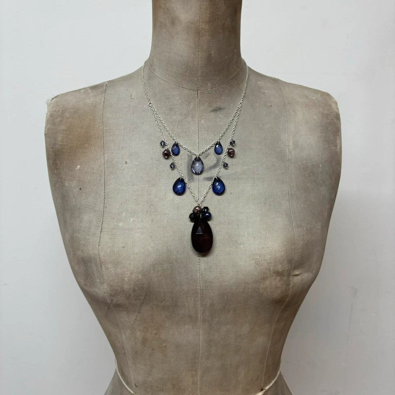 coquette gemstone necklace