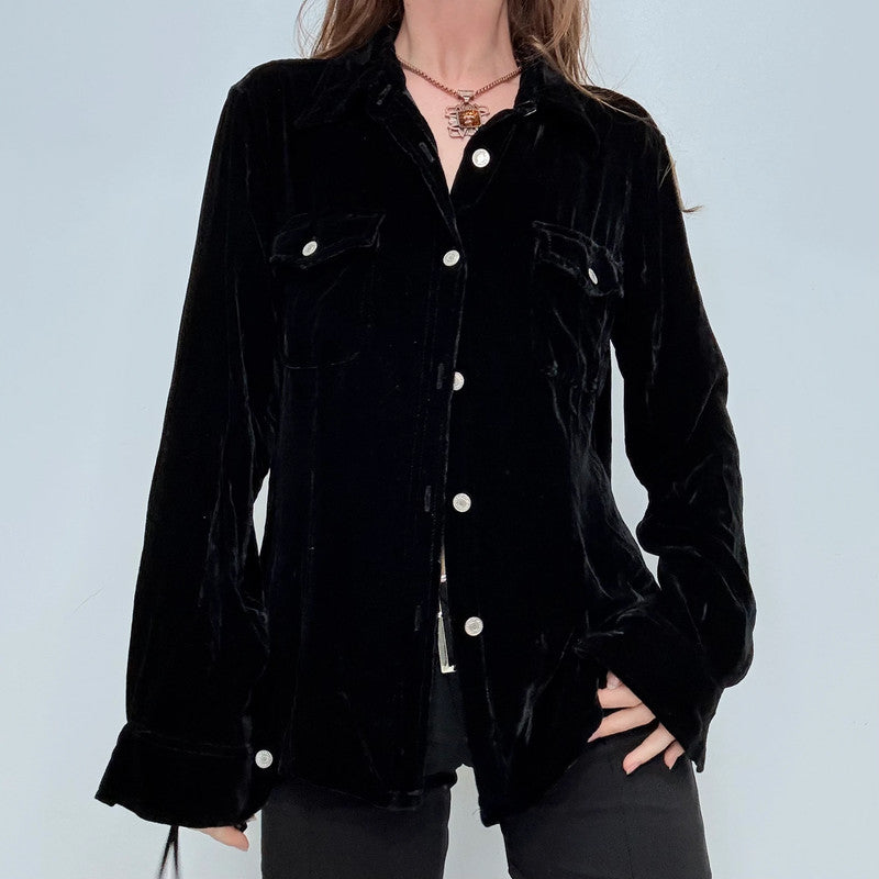 black velvet oversized shirt