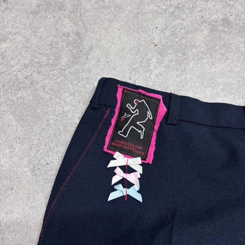 ruffle patchwork pleated mini skirt