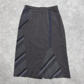 pinstripe grey suit office skirt