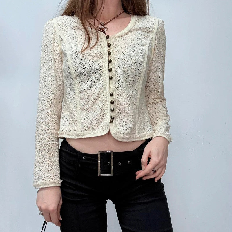 cream embroidered regency blouse