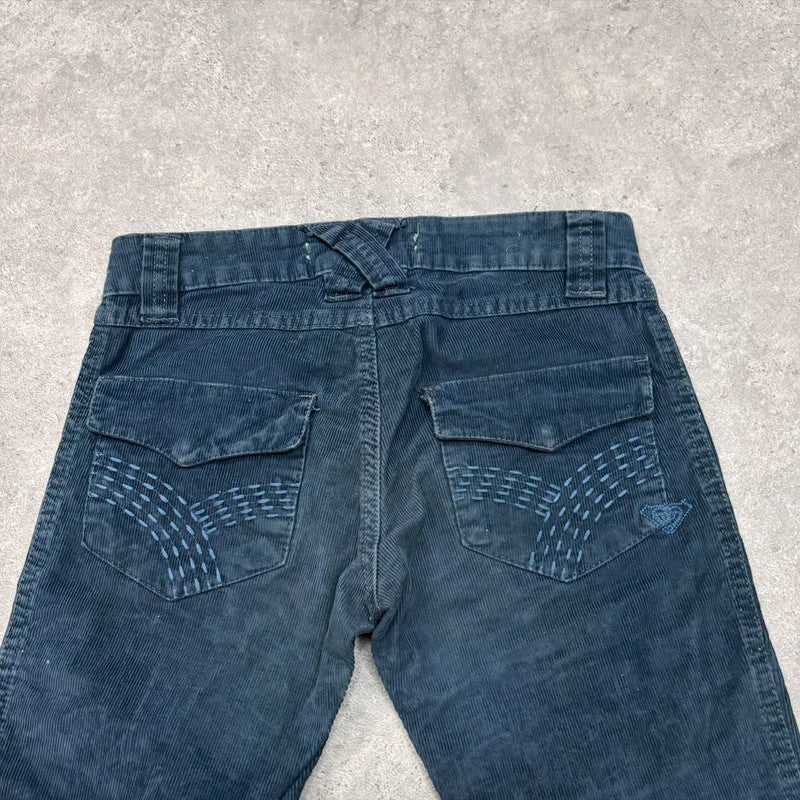 blue straight-leg cord jeans