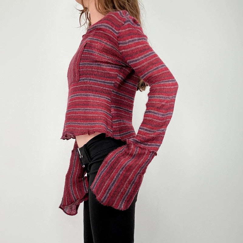 sheer mohair knit slouchy striped jumper