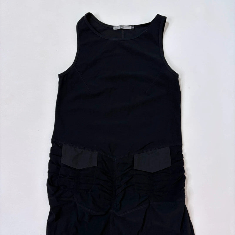 black structured barrel maxi dress