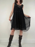 Grunge indie punky layered floaty black dress