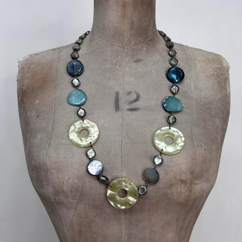 chunky long circle link necklace