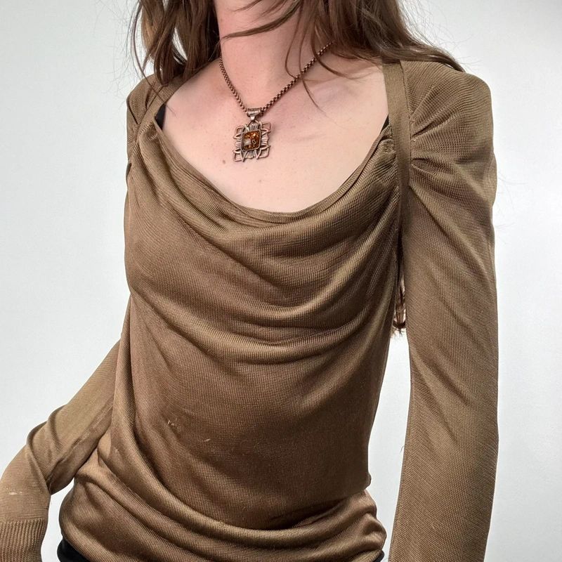 slouchy knit draped top