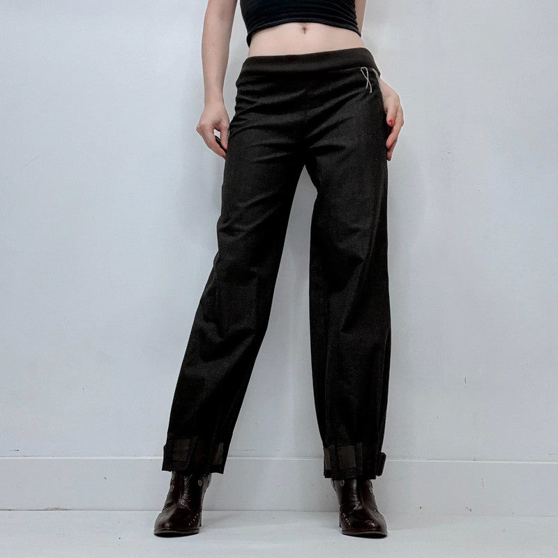 Cop Copine black pleated thick waistband trousers