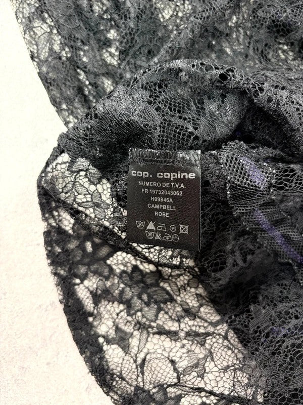 Cop Copine black lace sheer mini dress