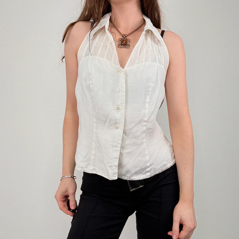 white linen Anne Fontaine vest