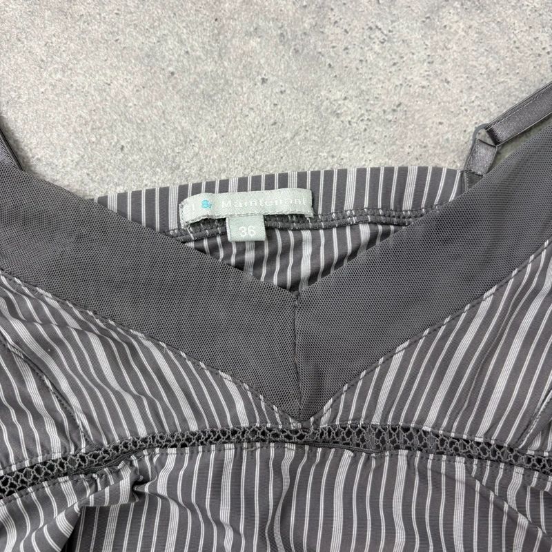grey pinstripe cami fitted jersey vest top