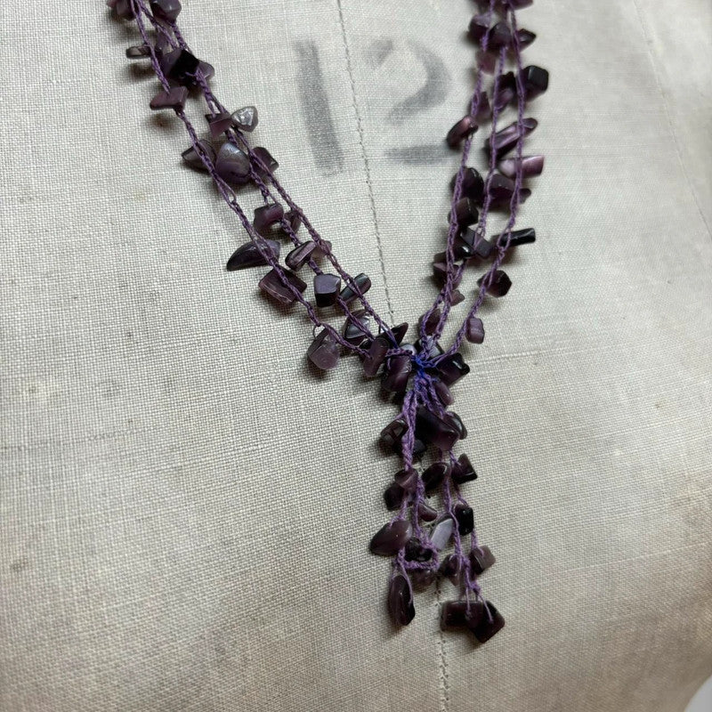 Boho drape gemstone necklace