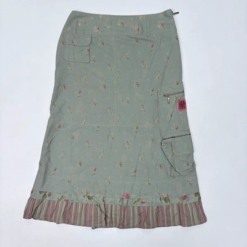 khaki Cop Copine floral maxi skirt