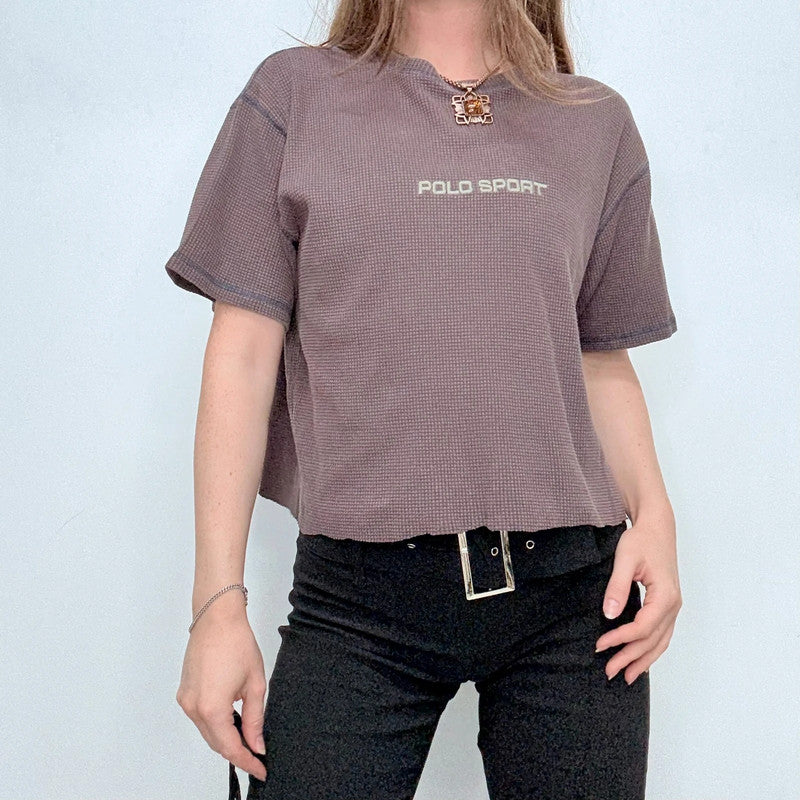 textured cropped Polo sport Ralph Lauren t-shirt