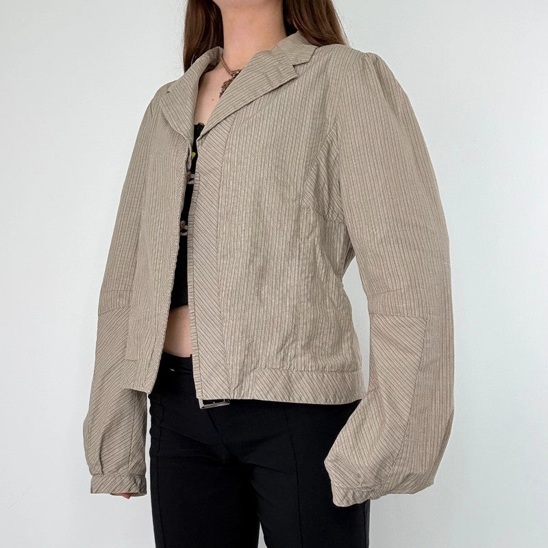 Pinstripe structured cotton jacket