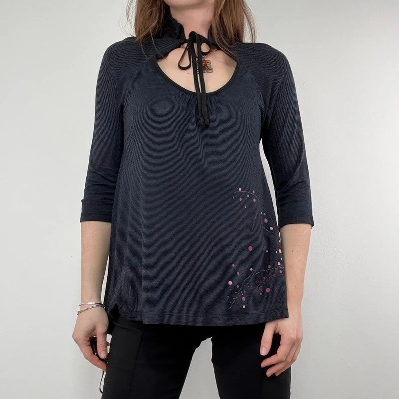 pinstripe draped floaty Cop Copine summer blouse